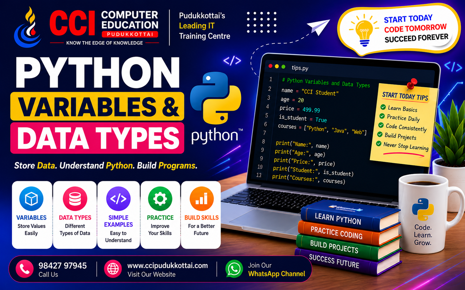 Python Variables and Data Types – Learn the Basics with Simple Examples