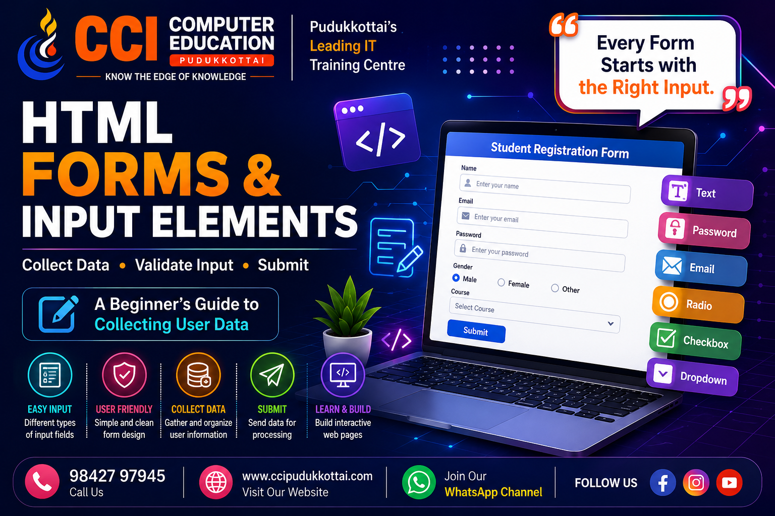 HTML Forms and Input Elements – A Beginner’s Guide to Collecting User Data